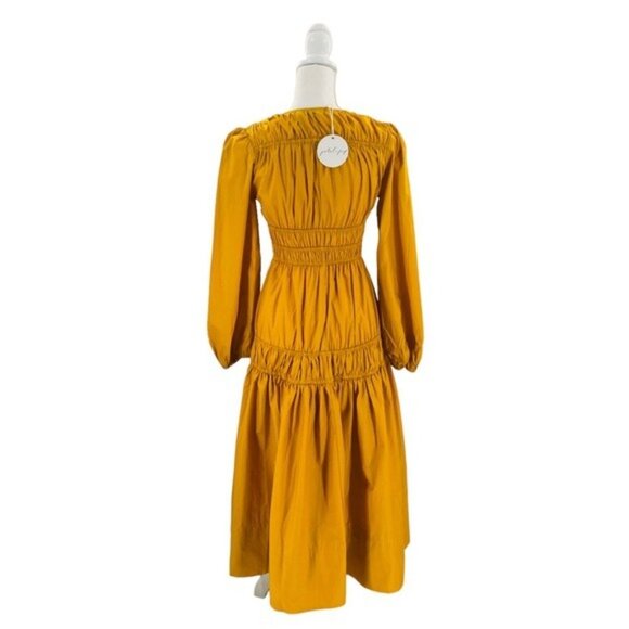 Petal & Pup NEW Dani Long Sleeve Cotton Maxi Dress in Mustard Yellow Size S - Picture 7 of 12